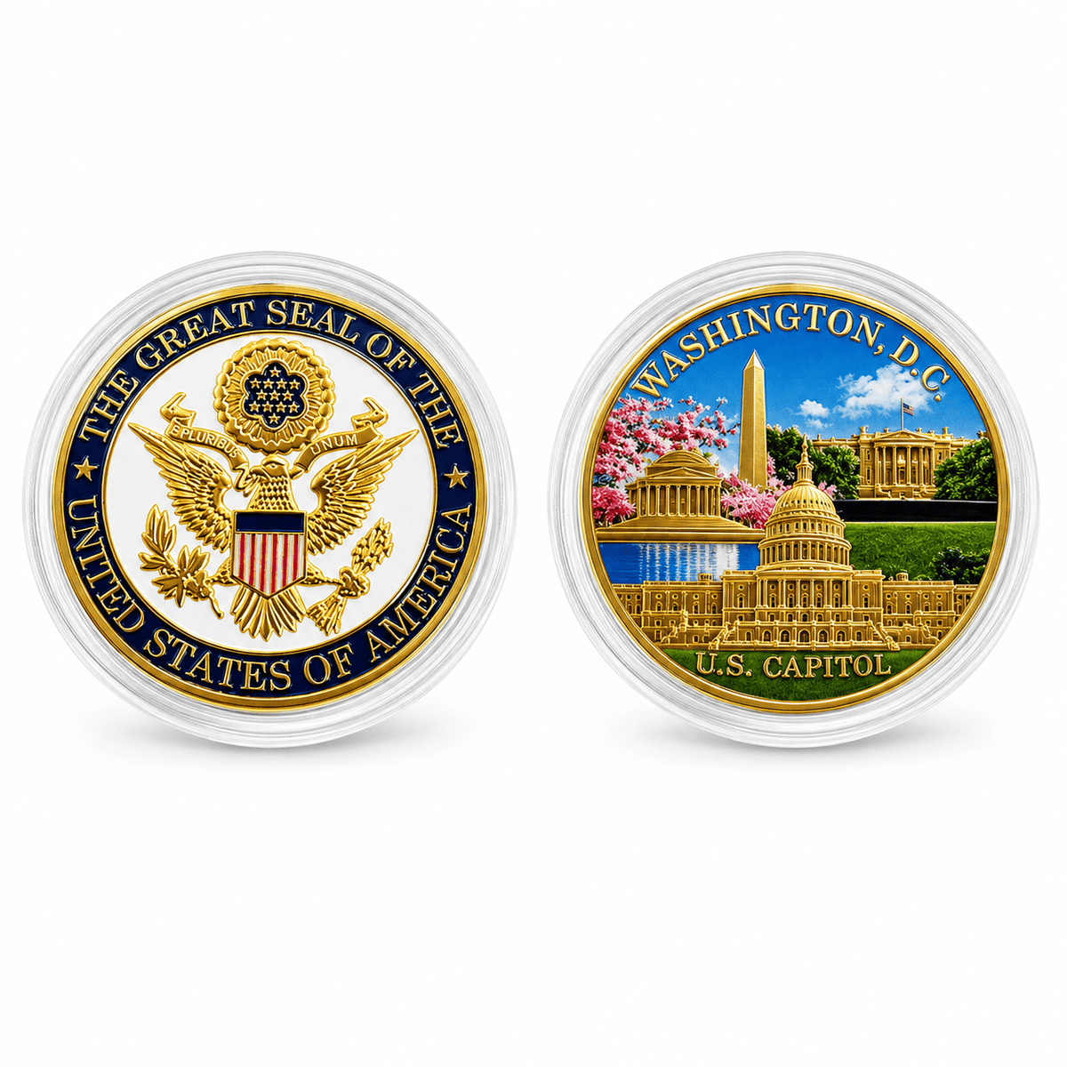 Washington DC Landmark Colorful Collectible Coin