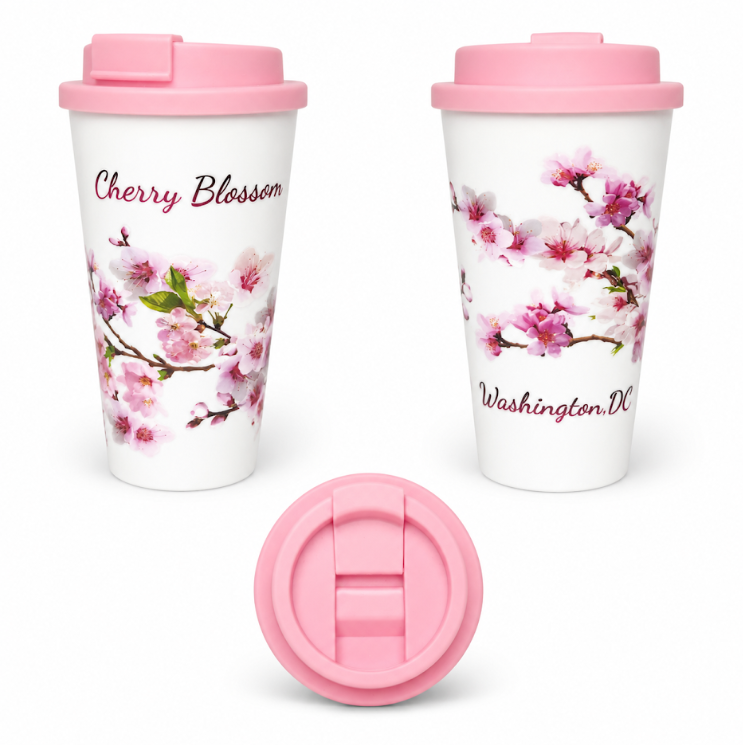 Cherry Blossom Plastic Tumbler
