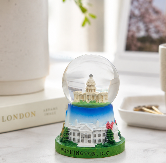 Blue Base Capitol Small Snow Globe