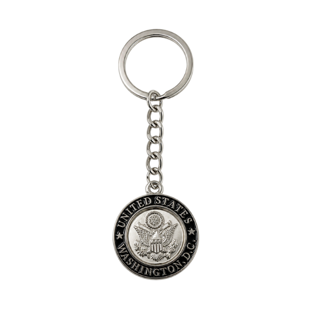 Silver Great Seal Washington DC Keychain