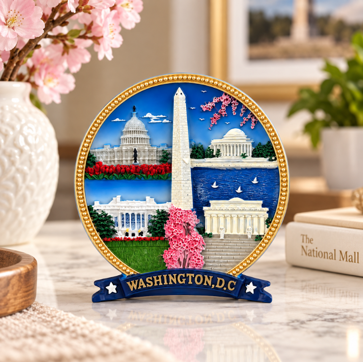 Mini Cherry Blossom Washington DC Panorama Ceramic Plate