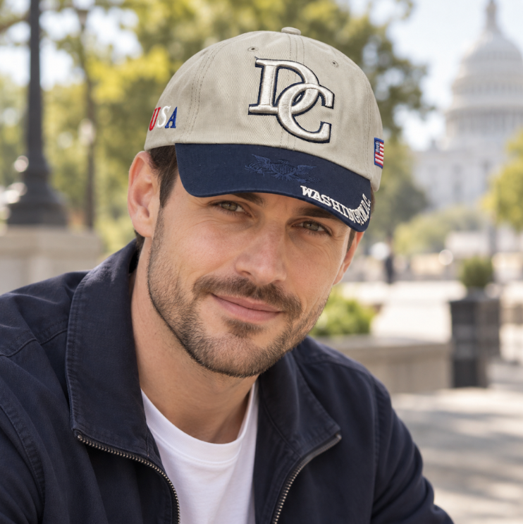 Adult Washington DC 3D Monogram Embroidered Soft Cap