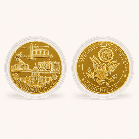 Washington DC Landmark Collectible Gold Coin