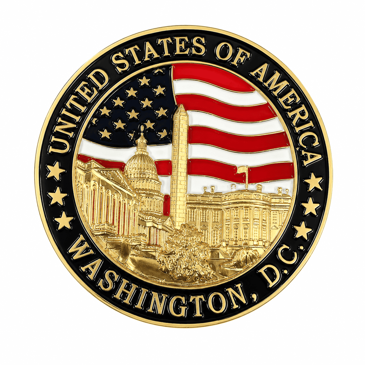 Washington DC USA Panorama Collectible Gold Coin