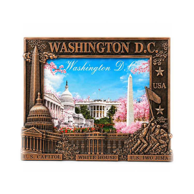 Washington DC Landmark Bronze Picture Frame