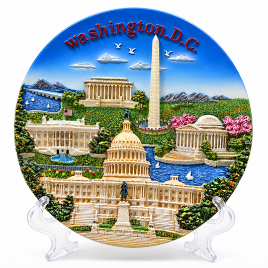 3D Washington DC Panorama Ceramic Plate 7.5"