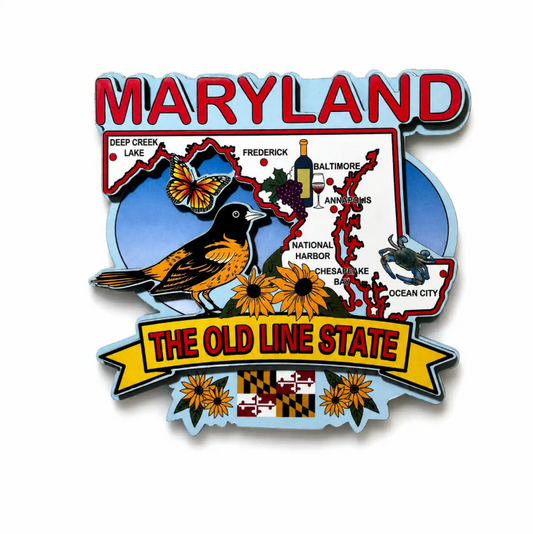Maryland Map Wood Magnet