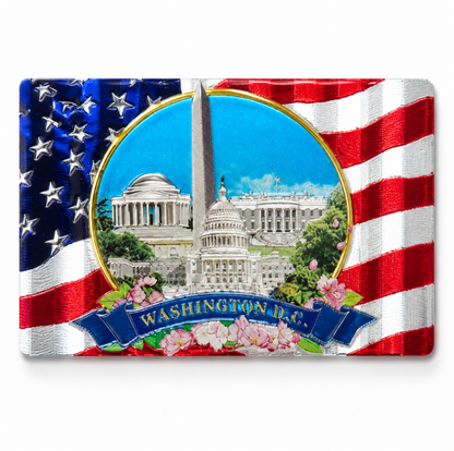 Washington DC Patriotic Landmarks Shiny Fridge Magnet