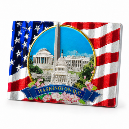 Washington DC Patriotic Landmarks Shiny Fridge Magnet