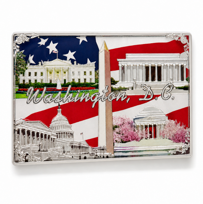 Washington DC Landmark Flag Shiny Fridge Magnet