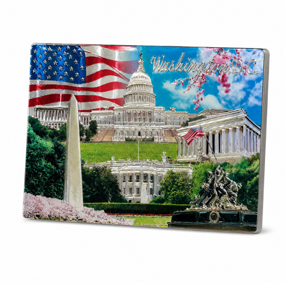 Washington DC Patriotic Monuments Shiny Fridge Magnet
