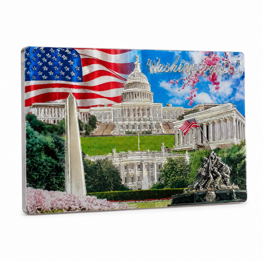 Washington DC Patriotic Monuments Shiny Fridge Magnet