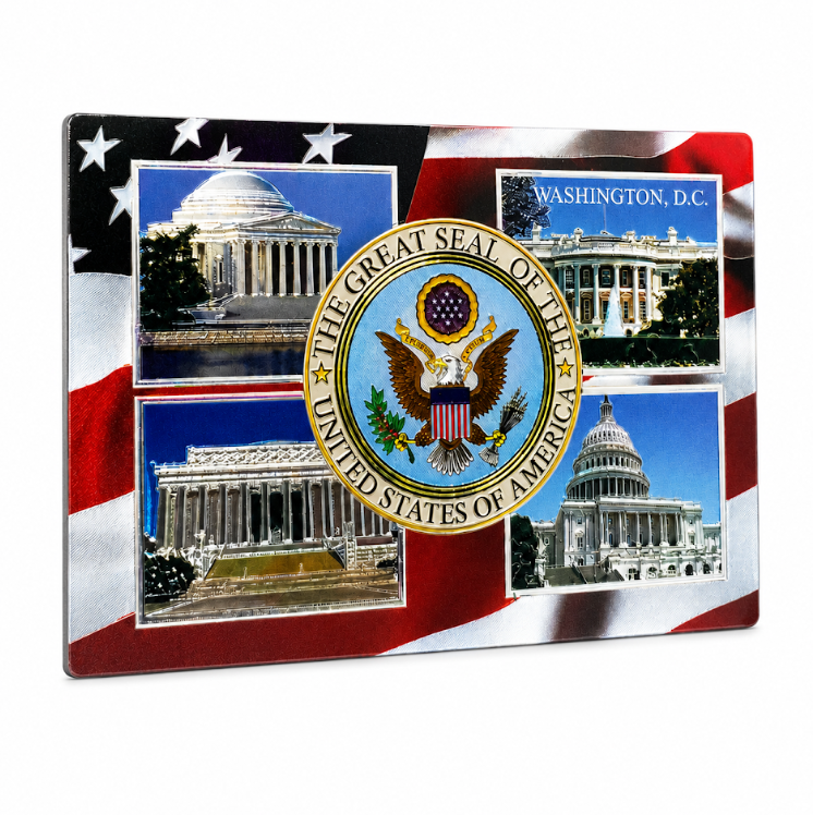 Seal Flag Washington D.C. Shiny Fridge Magnet