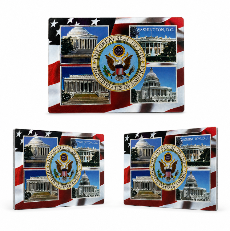Seal Flag Washington D.C. Shiny Fridge Magnet