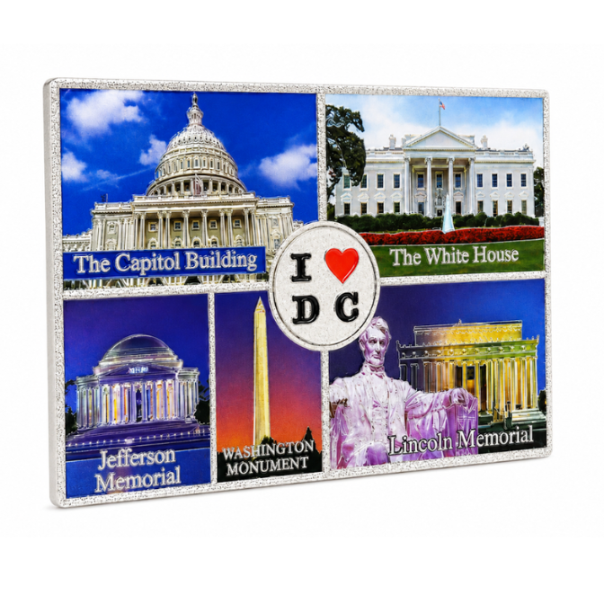 I Love DC Panorama Shiny Magnet