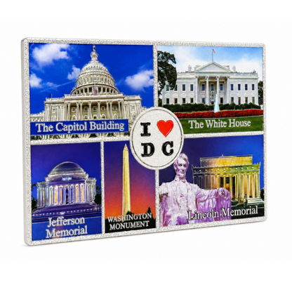 I Love DC Panorama Shiny Magnet