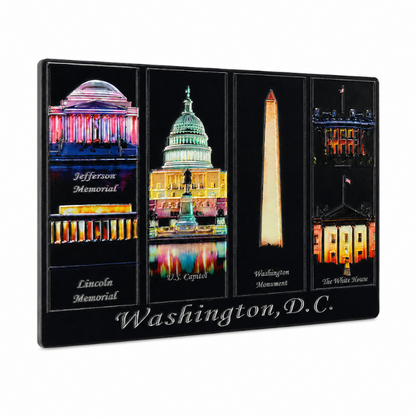 Night DC Panorama Shiny Fridge Magnet