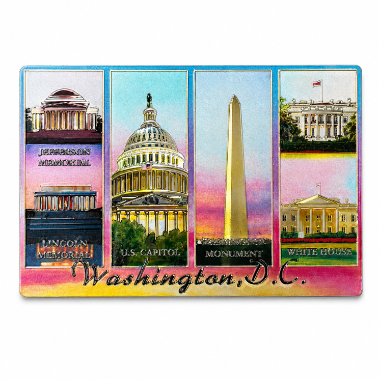 Washington DC Panorama Daytime Shiny Fridge Magnet