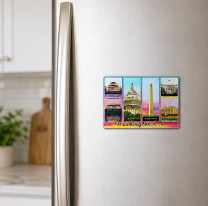 Washington DC Panorama Daytime Shiny Fridge Magnet