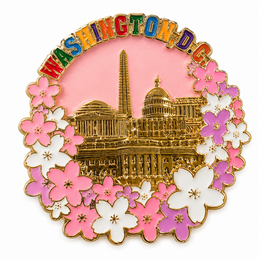 Washington D.C. Cherry Blossom Panorama Metal Magnet