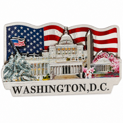 Flag Panorama Wood Magnet