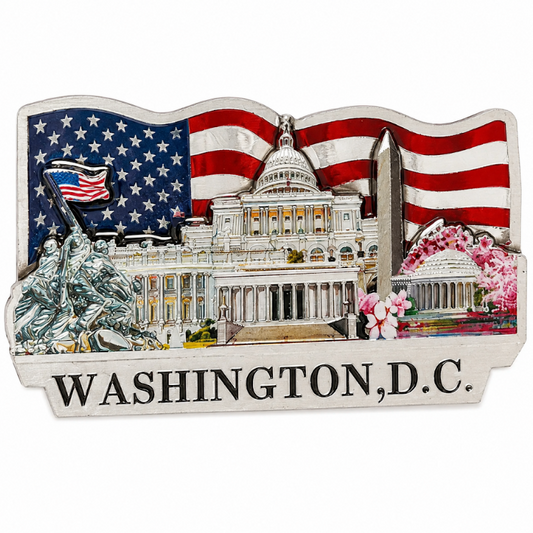 Flag Panorama Wood Magnet