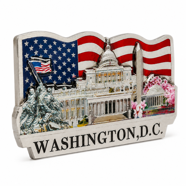 Flag Panorama Wood Magnet