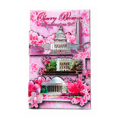 Cherry Blossom DC Panorama Wood Magnet
