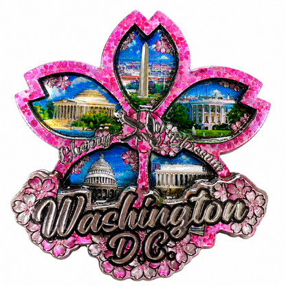 Cherry Blossom Big Flower Wood Magnet