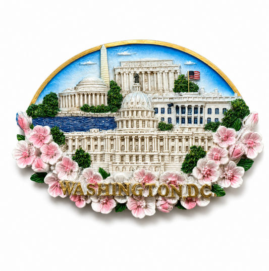Cherry Blossom Oval DC Panorama Ceramic Magnet