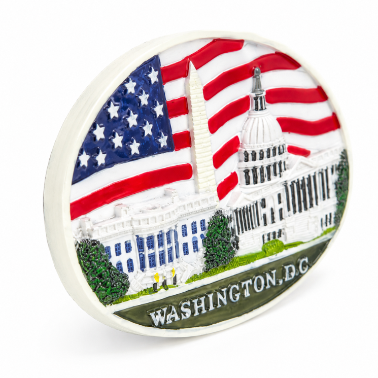 Cherry Blossom Oval DC Panorama Ceramic Magnet