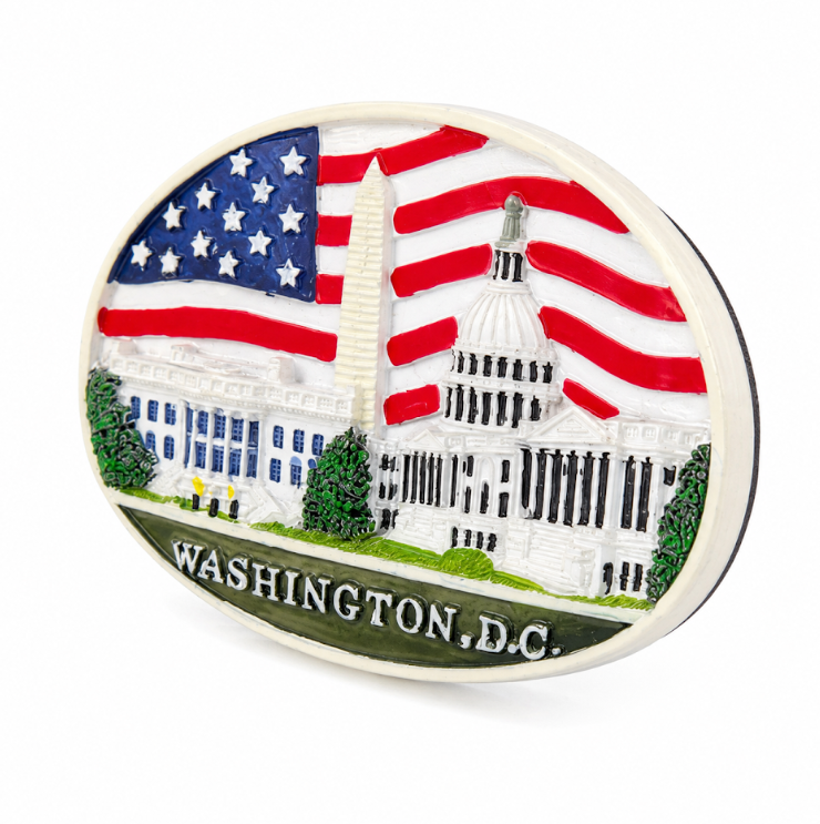 Cherry Blossom Oval DC Panorama Ceramic Magnet