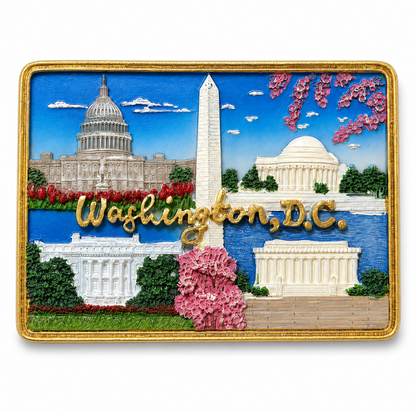 Washington D.C. Five Landmarks Ceramic Magnet