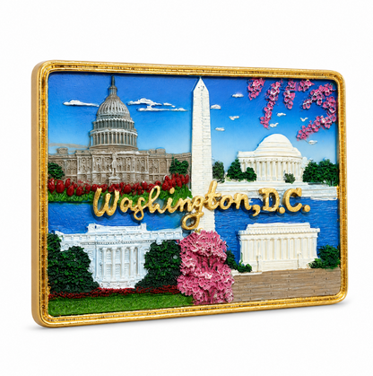 Washington D.C. Five Landmarks Ceramic Magnet