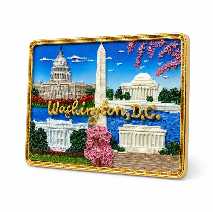 Washington D.C. Five Landmarks Ceramic Magnet