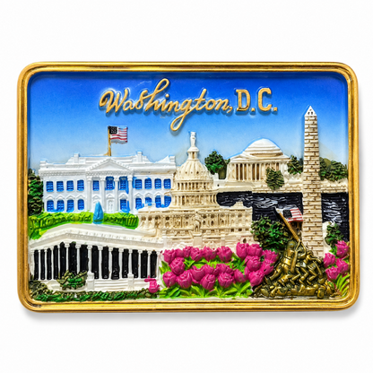 Washington D.C. Patriotic Landmark Panorama Ceramic Magnet