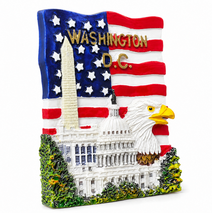 Washington DC Eagle Flag Ceramic Magnet