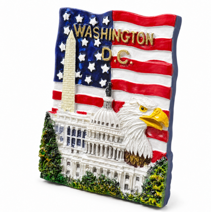 Washington DC Eagle Flag Ceramic Magnet