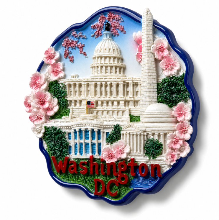DC Cherry Blossom Landmarks Ceramic Magnet