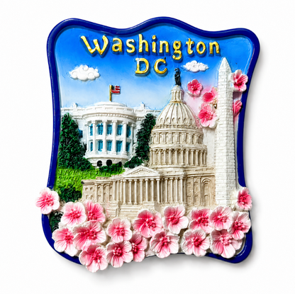 Washington DC Cherry Blossom Ceramic Magnet