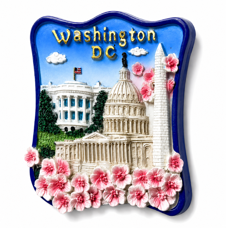 Washington DC Cherry Blossom Ceramic Magnet