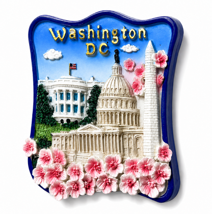 Washington DC Cherry Blossom Ceramic Magnet