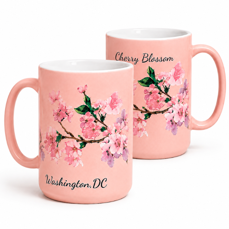 Pink Cherry Blossom Tall Mug