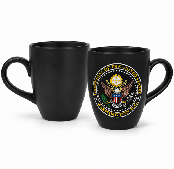 Tall Black Great Seal Mug