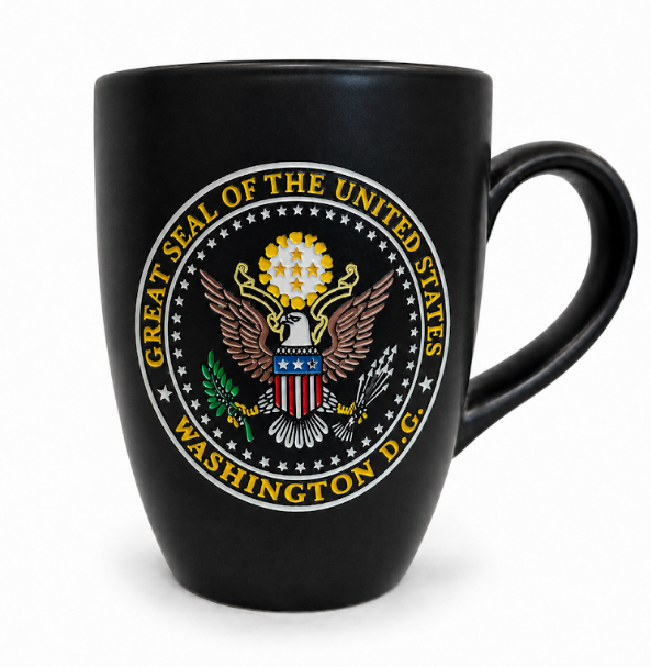 Tall Black Great Seal Mug