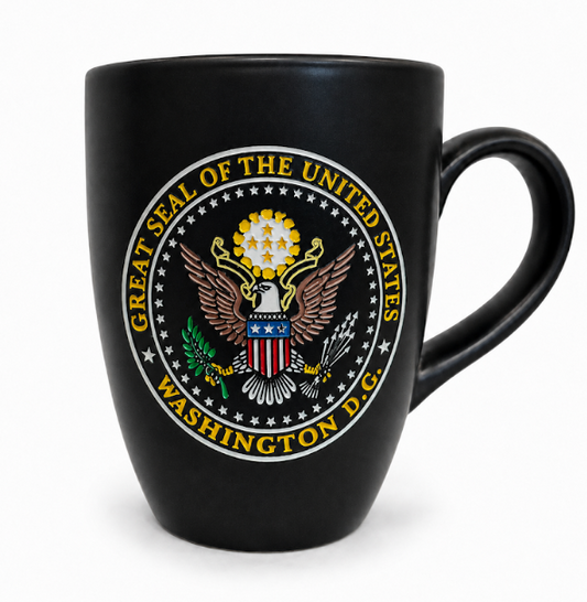 Tall Black Great Seal Mug