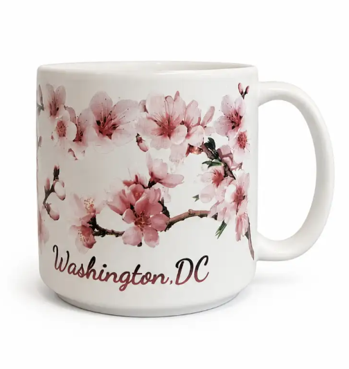 White Cherry Blossom Washington DC Mug