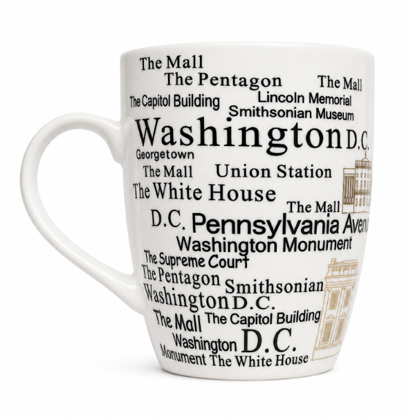 Washington DC Typography Coffee Mug
