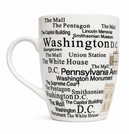 Washington DC Typography Coffee Mug