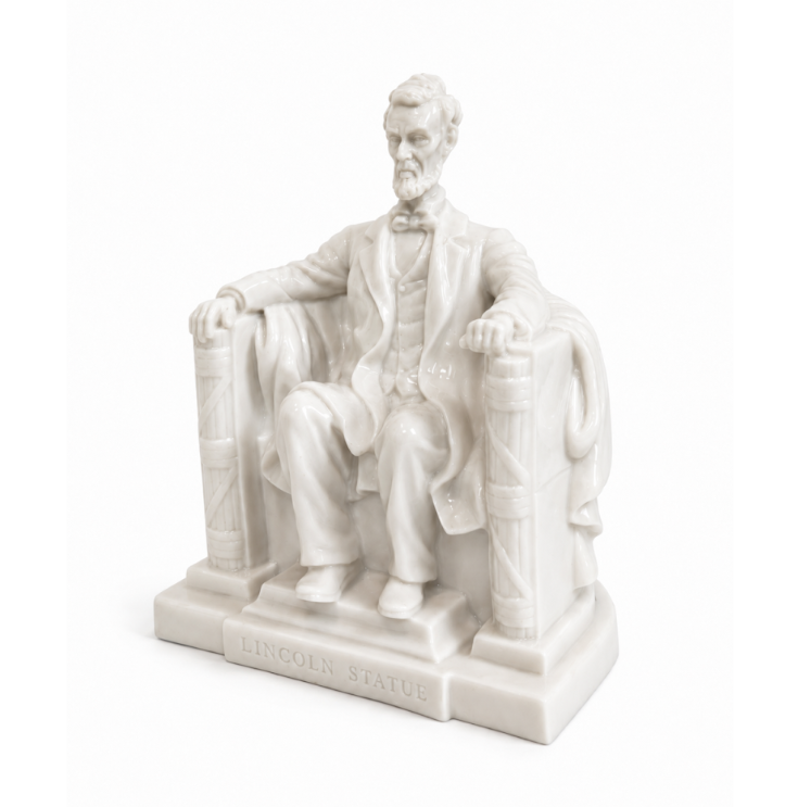 Medium White Lincoln Statue